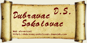 Dubravac Sokolovac vizit kartica